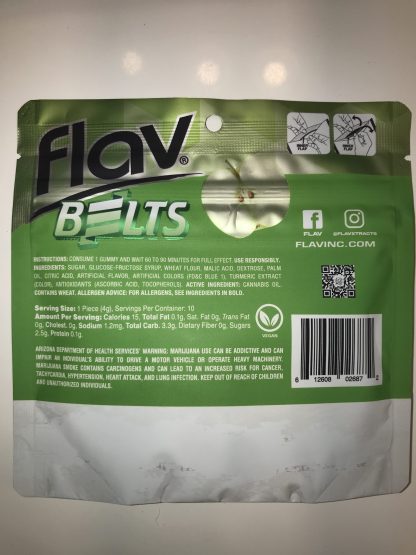 Flav sour Belts 300 mg Green Apple - Vegan - Image 2