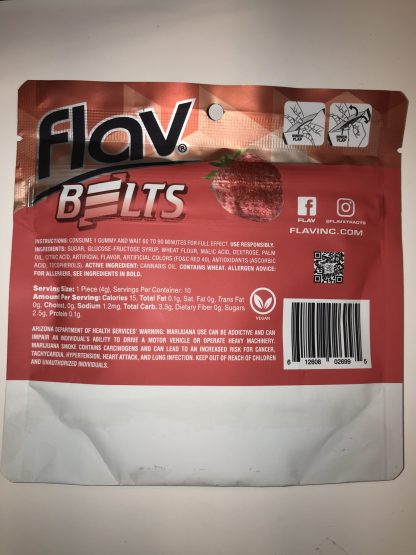 Flav sour Belts 300 mg Strawberry - Vegan - Image 2